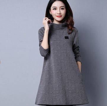 1A-351實(shí)拍2016秋冬新款?yuàn)A棉文藝范休閑大碼女裝長(zhǎng)袖高領(lǐng)連衣裙3299產(chǎn)品詳解